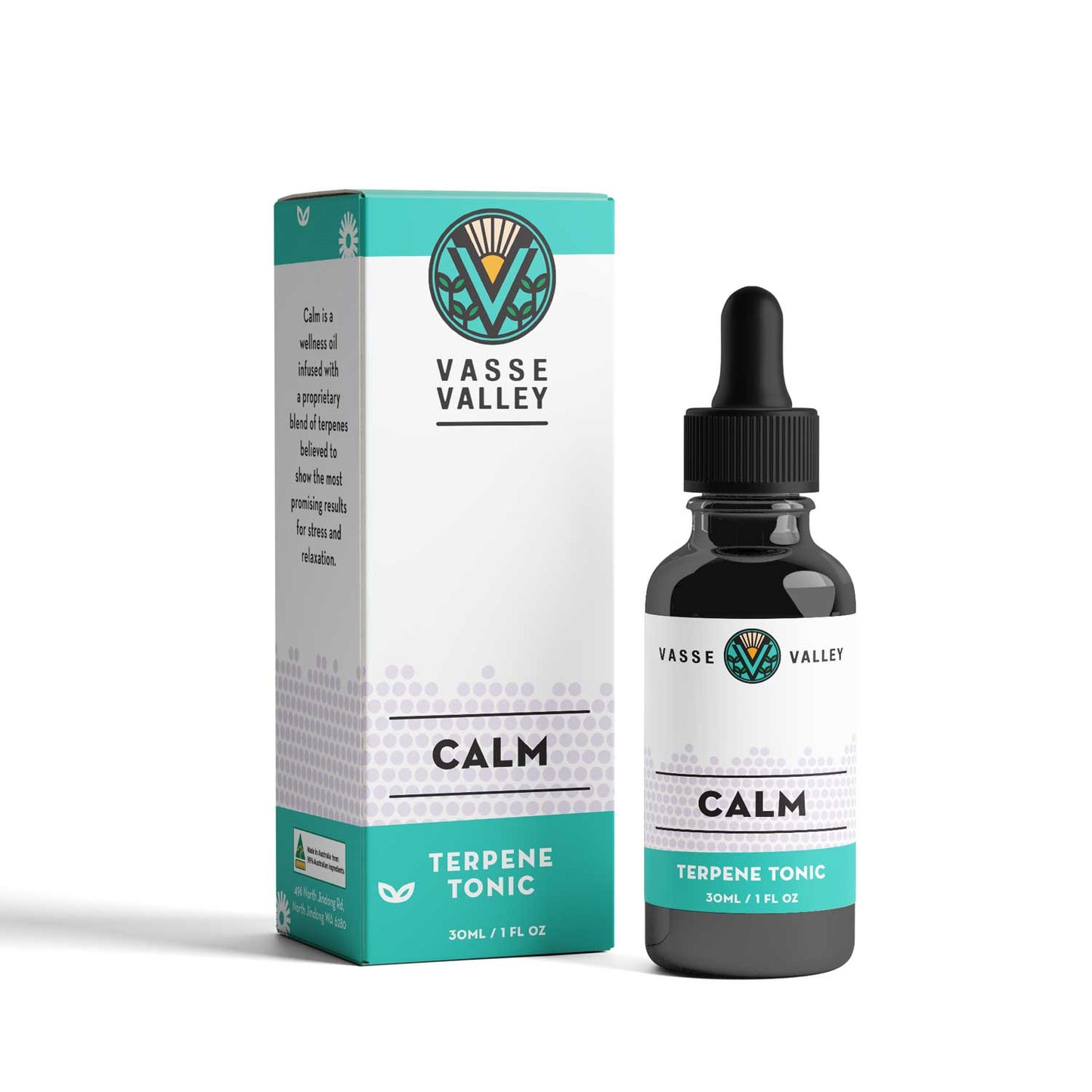 Vasse Valley Terpene Tonic Calm - 30ml bottle with dropper - stress management