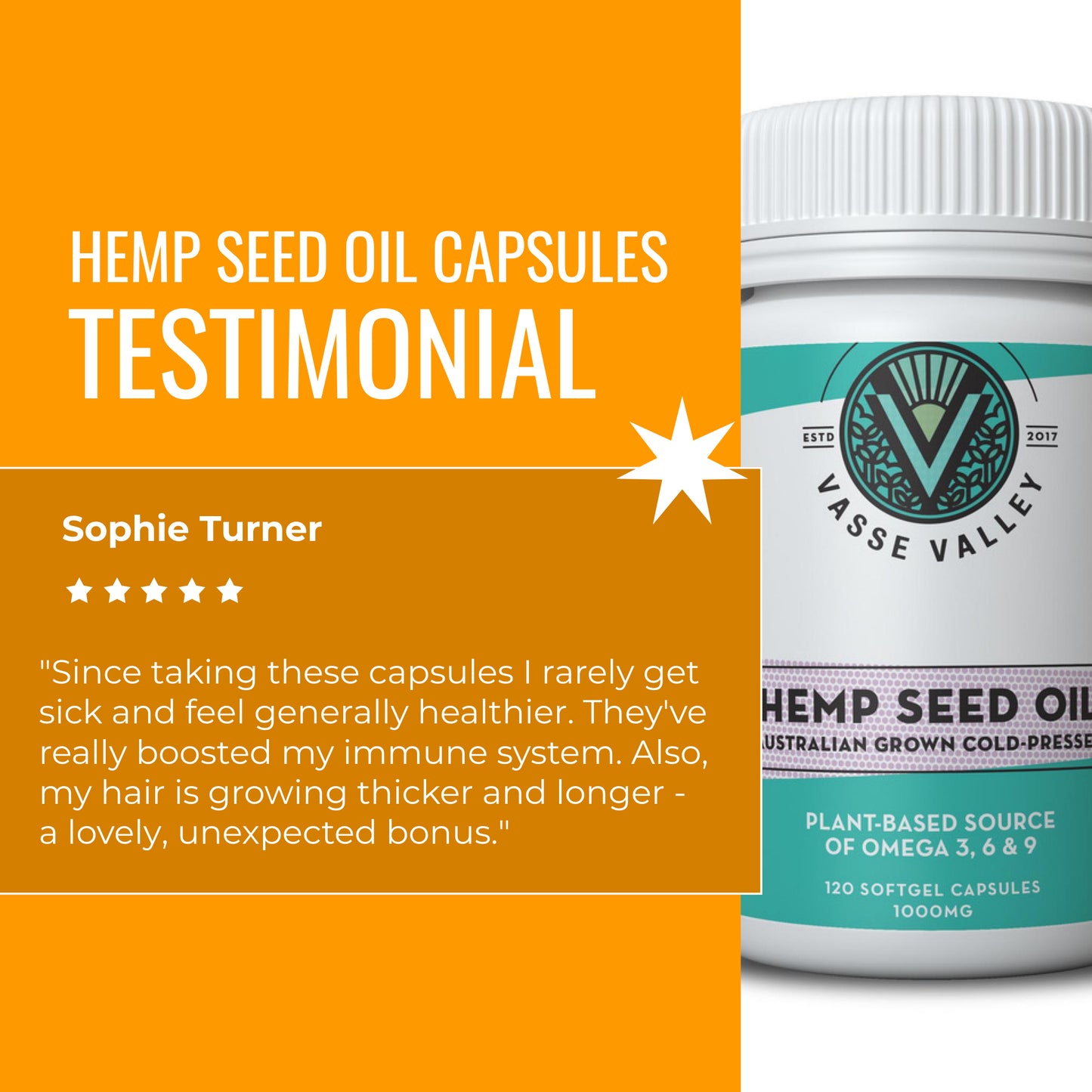 Hemp Seed Oil Capsules - 120 x 1000mg