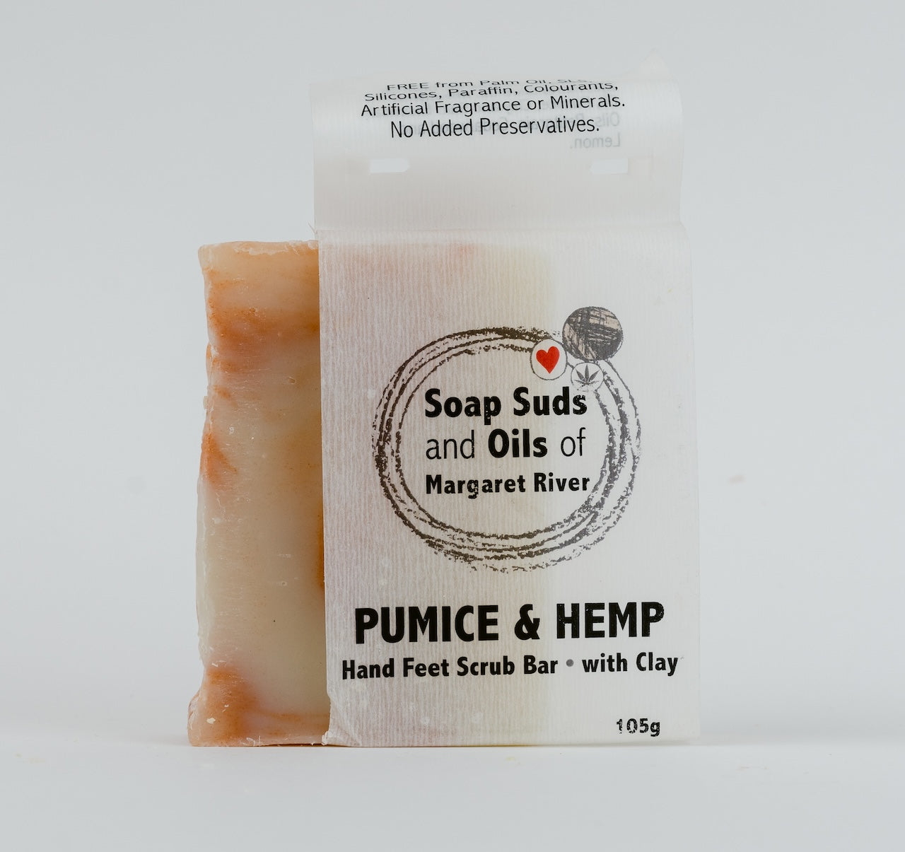 Pumice & Hemp Hand Feet Scrub Bar with Clay