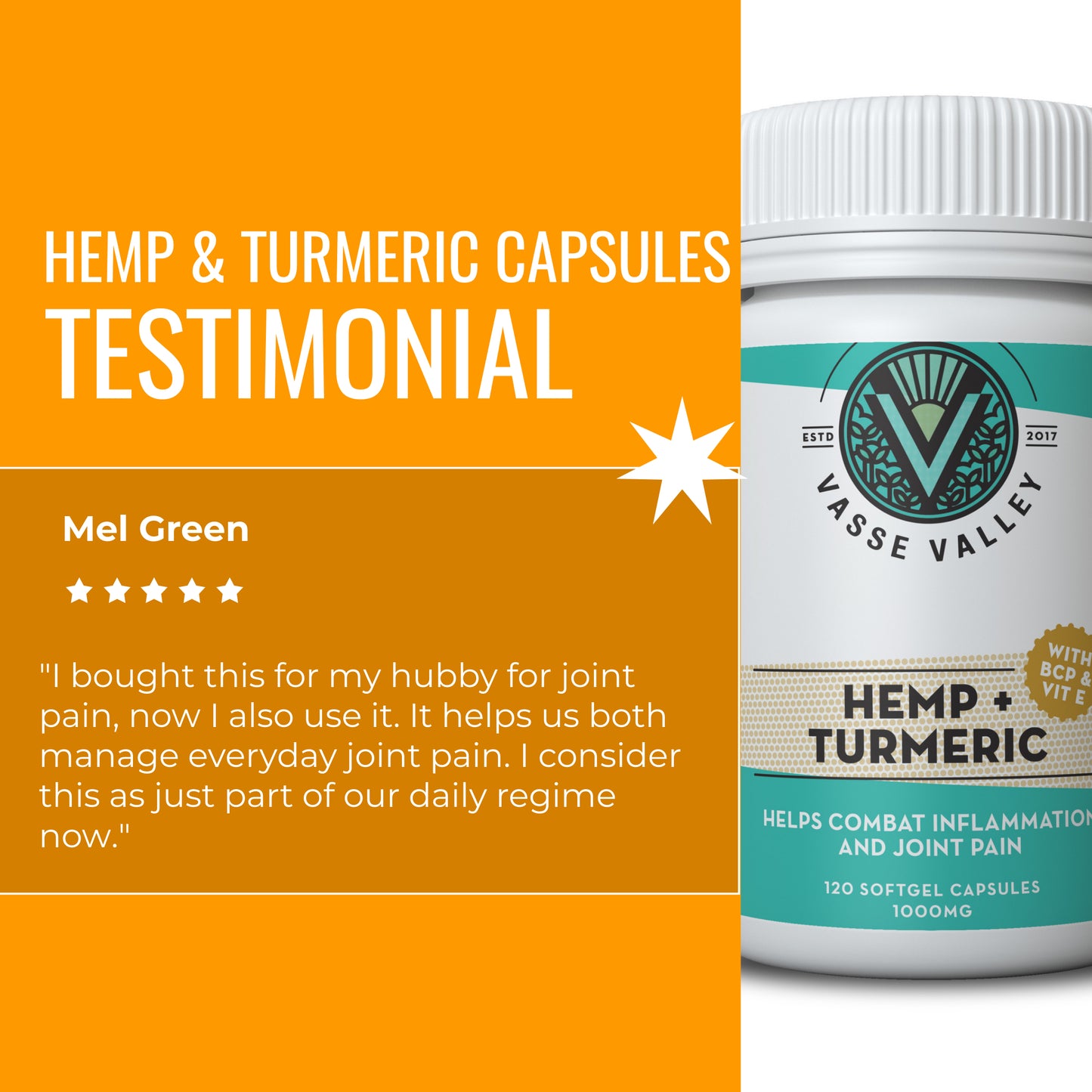 Hemp & Turmeric Capsules - 120 x 1000mg - BUNDLE OFFER