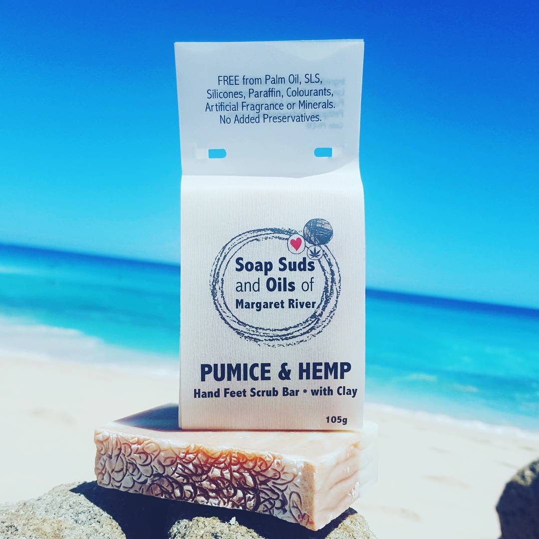 Pumice & Hemp Hand Feet Scrub Bar with Clay