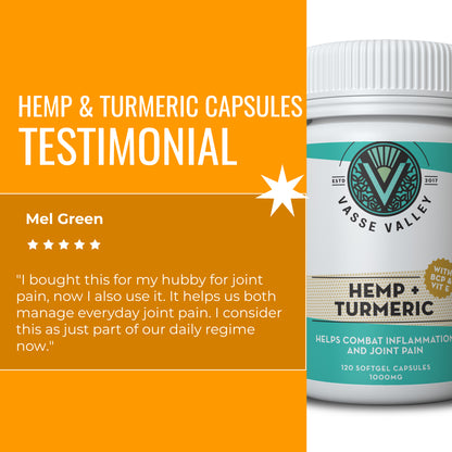 Hemp & Turmeric Capsules - 120 x 1000mg - BUNDLE OFFER