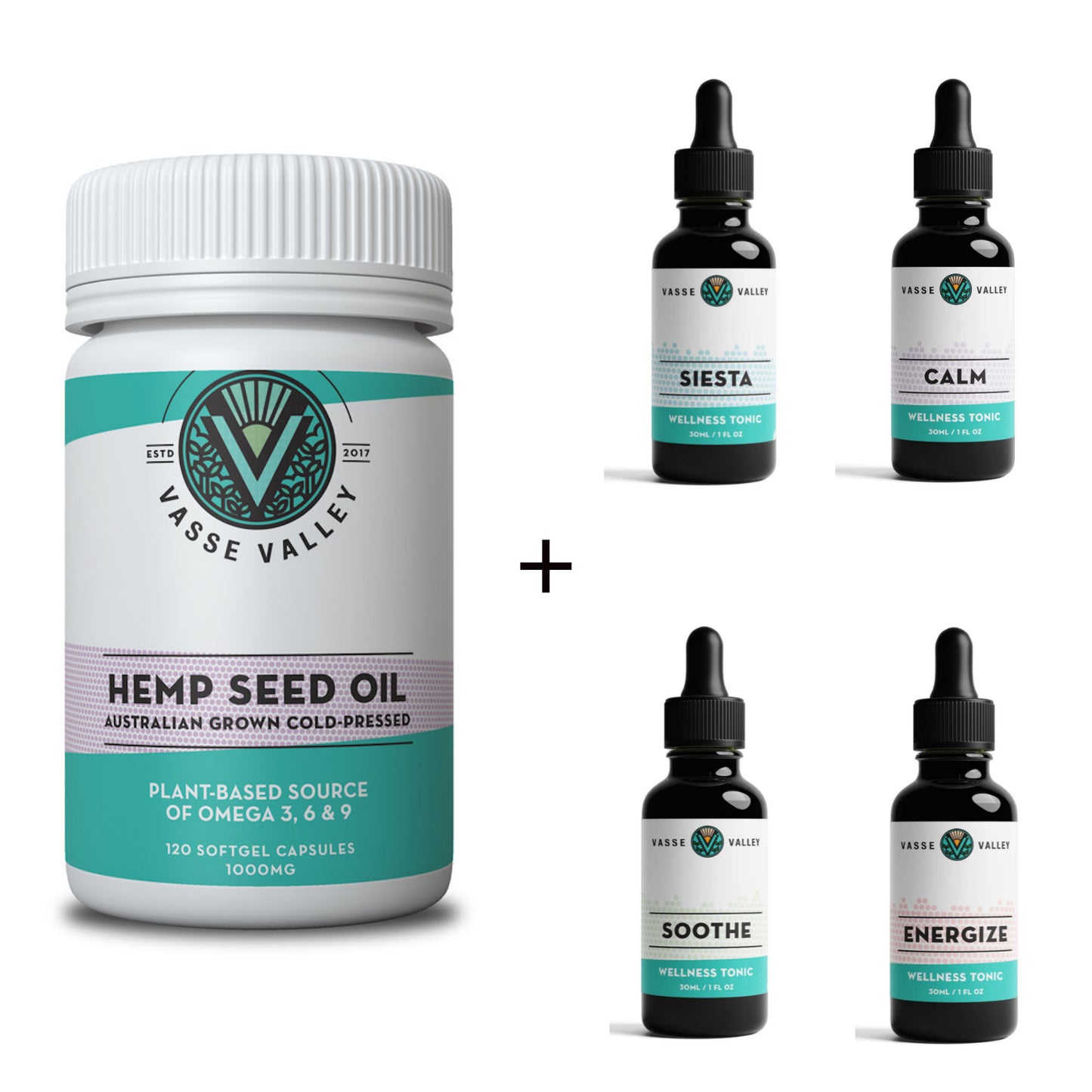 Hemp seed capsules and terpene tonic bundle